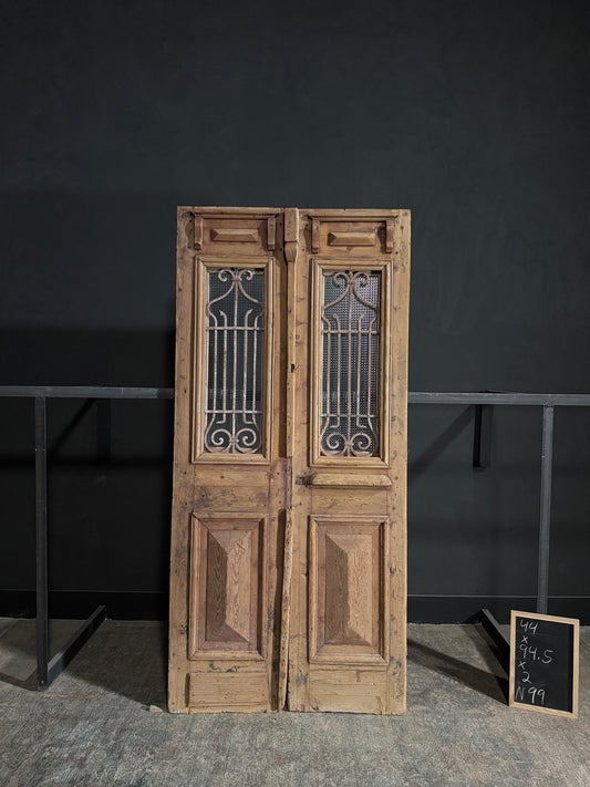 Antique Iron French Doors - 44x94.5 - N99