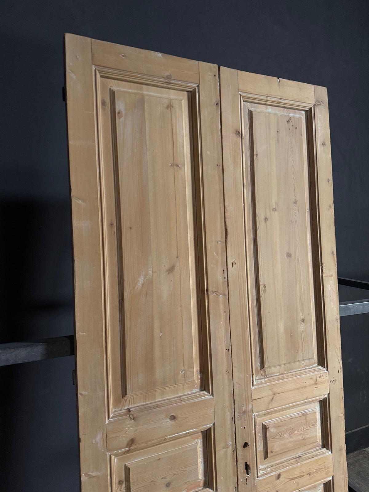 Antique 3 Panel Solid Double Doors - 42.75x97.5 - N649
