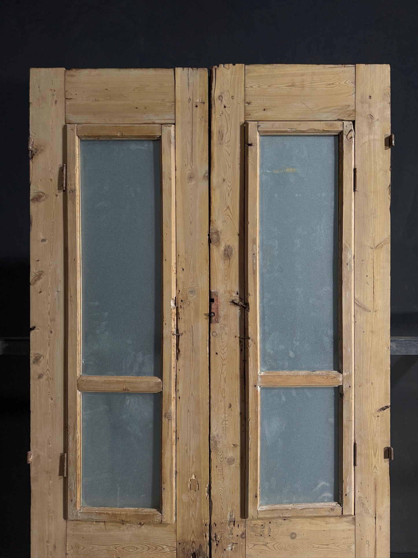 Antique Carved 2 Lite French Doors - 43x93 - N613