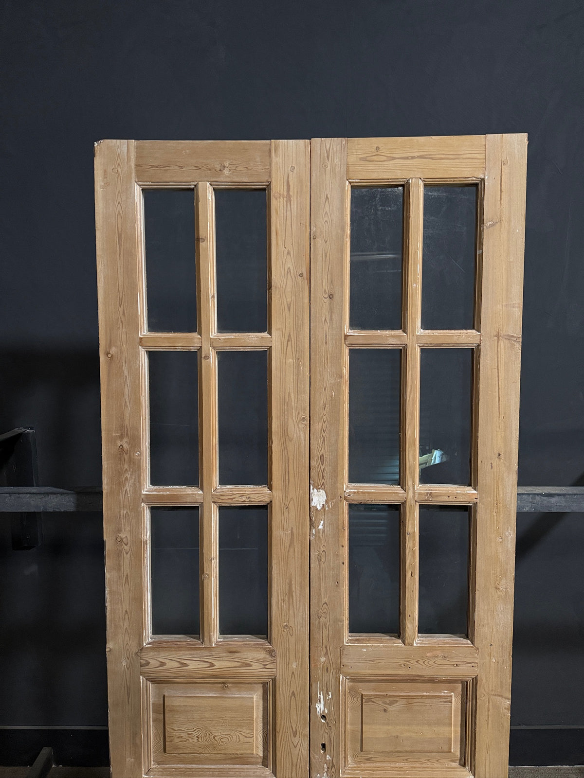 Antique Glass 6 Lite French Doors - 39.5x93.5 - N684