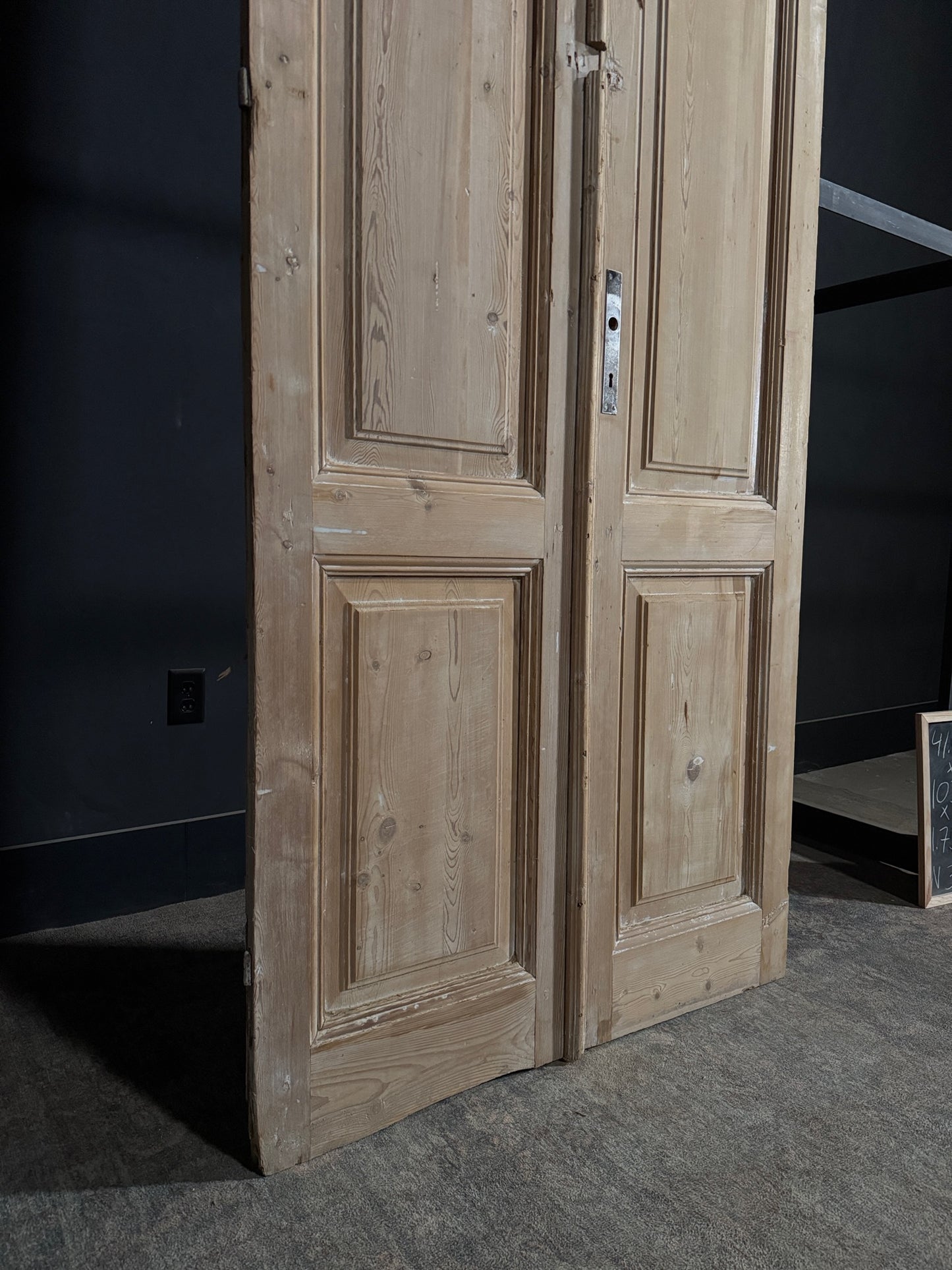 Antique 3 Panel Solid Double Doors - 41.75x103.5 - N383