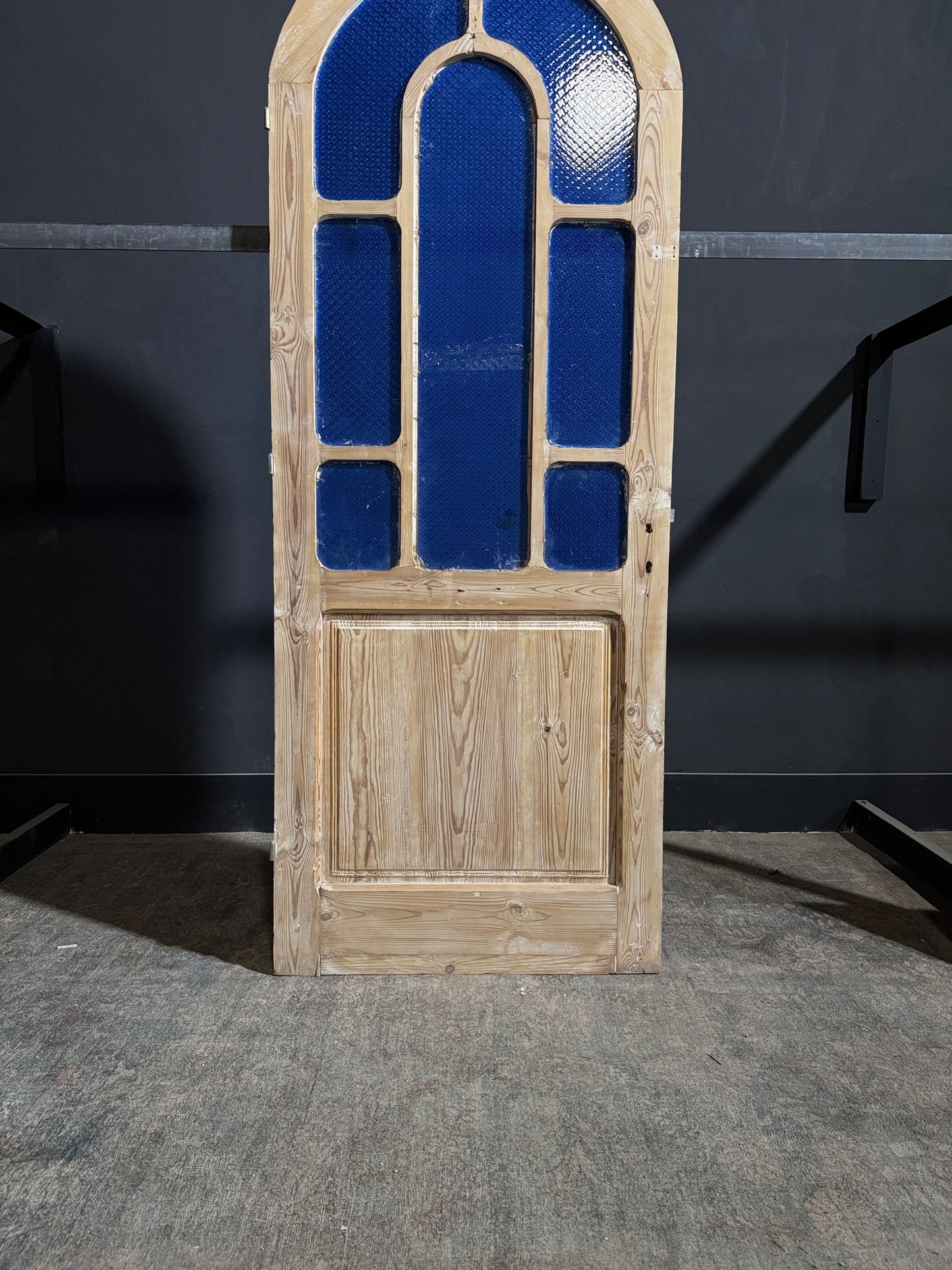 Antique Obscured Glass 7 Lite Arched Single Door - 31.75x83.5 - N263