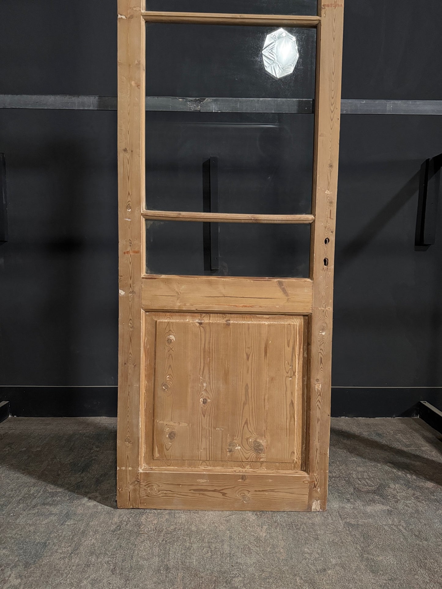Antique Glass 3 Lite Single Door - 8.7x30.75 - N379