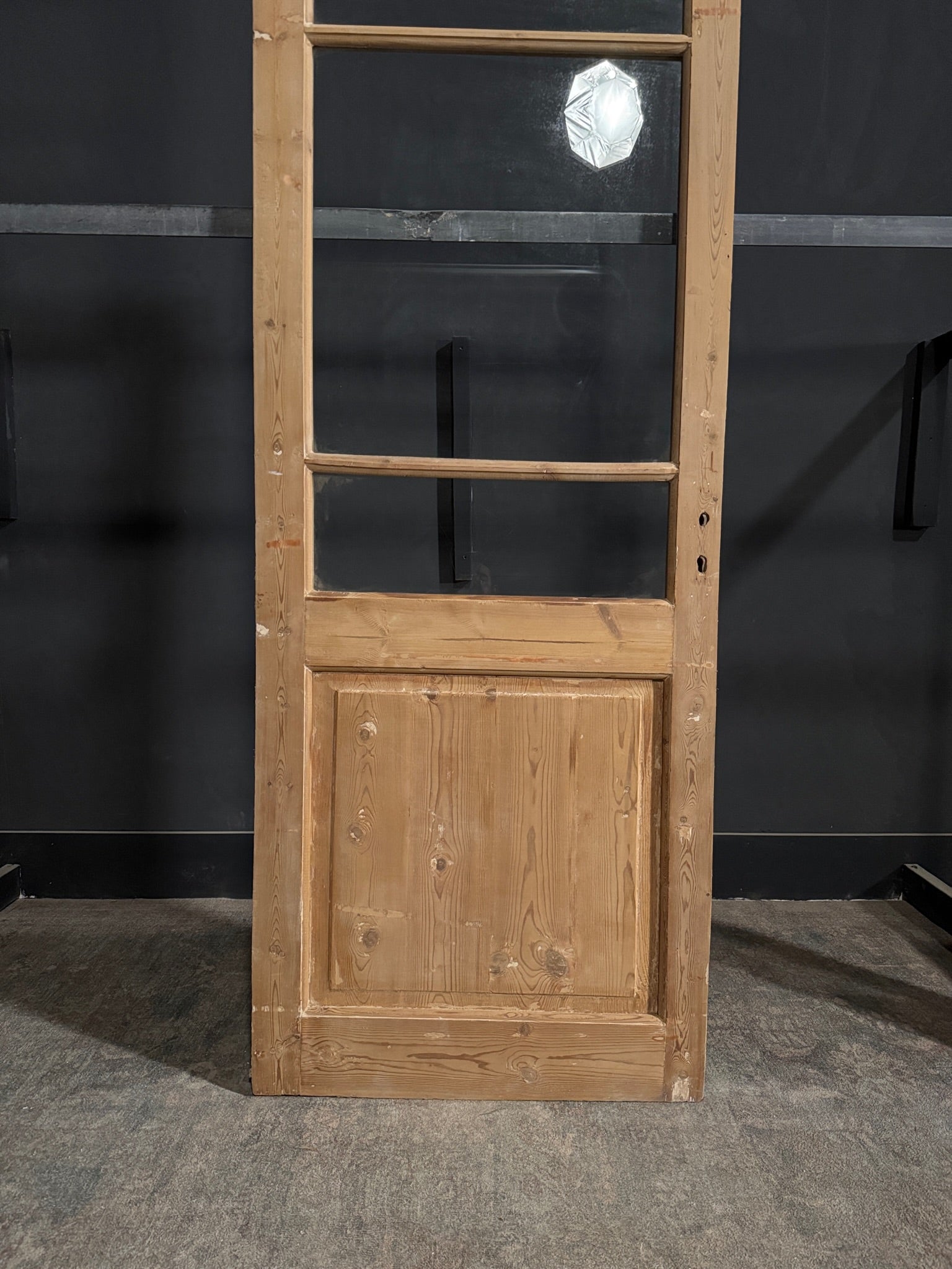 Antique Glass 3 Lite Single Door - 8.7x30.75 - N379