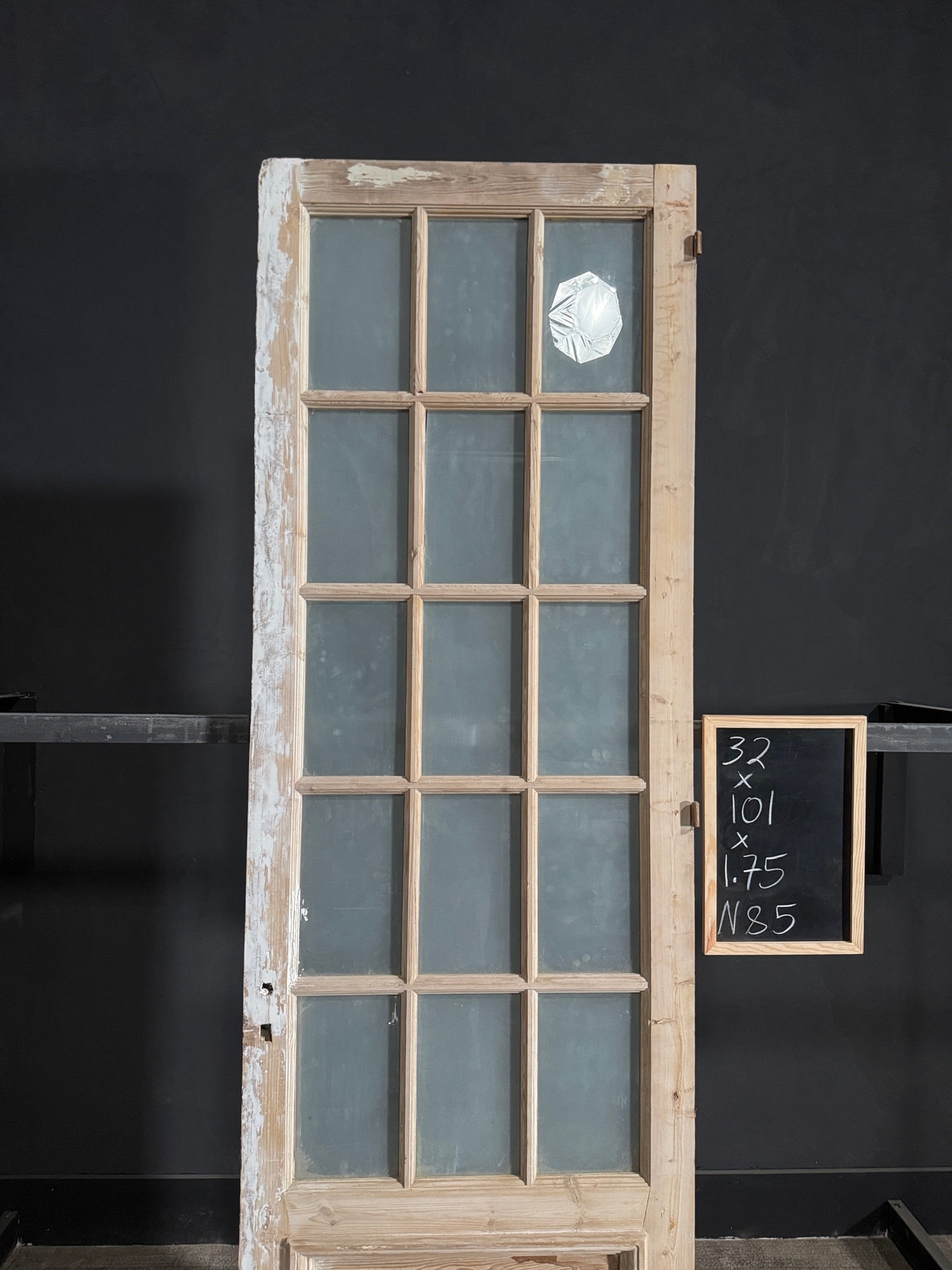 Antique Obscured Glass 15 Lite Single Door - 32x101 - N85