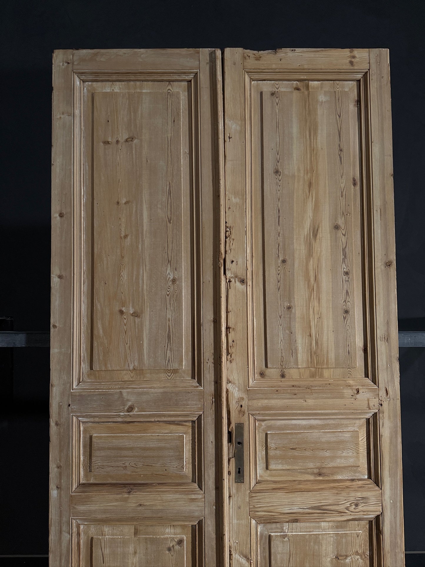 Antique 3 Panel Solid Double Doors - 47.25x99.5 - N464