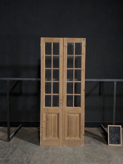 Antique Glass 10 Lite French Doors - 39.25x95.75 - N328