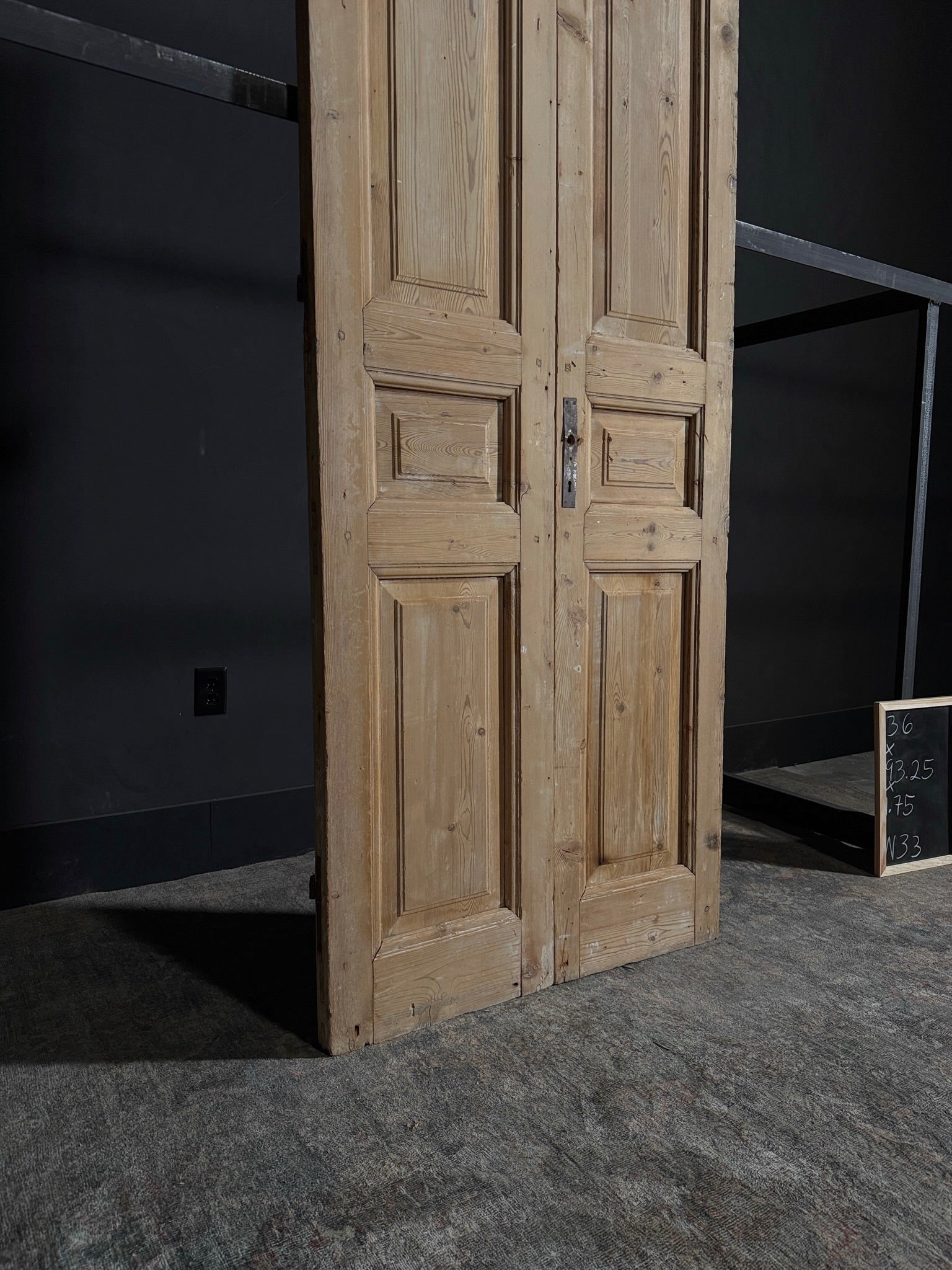 Antique 3 Panel Double Doors - 36x93.25 - N33