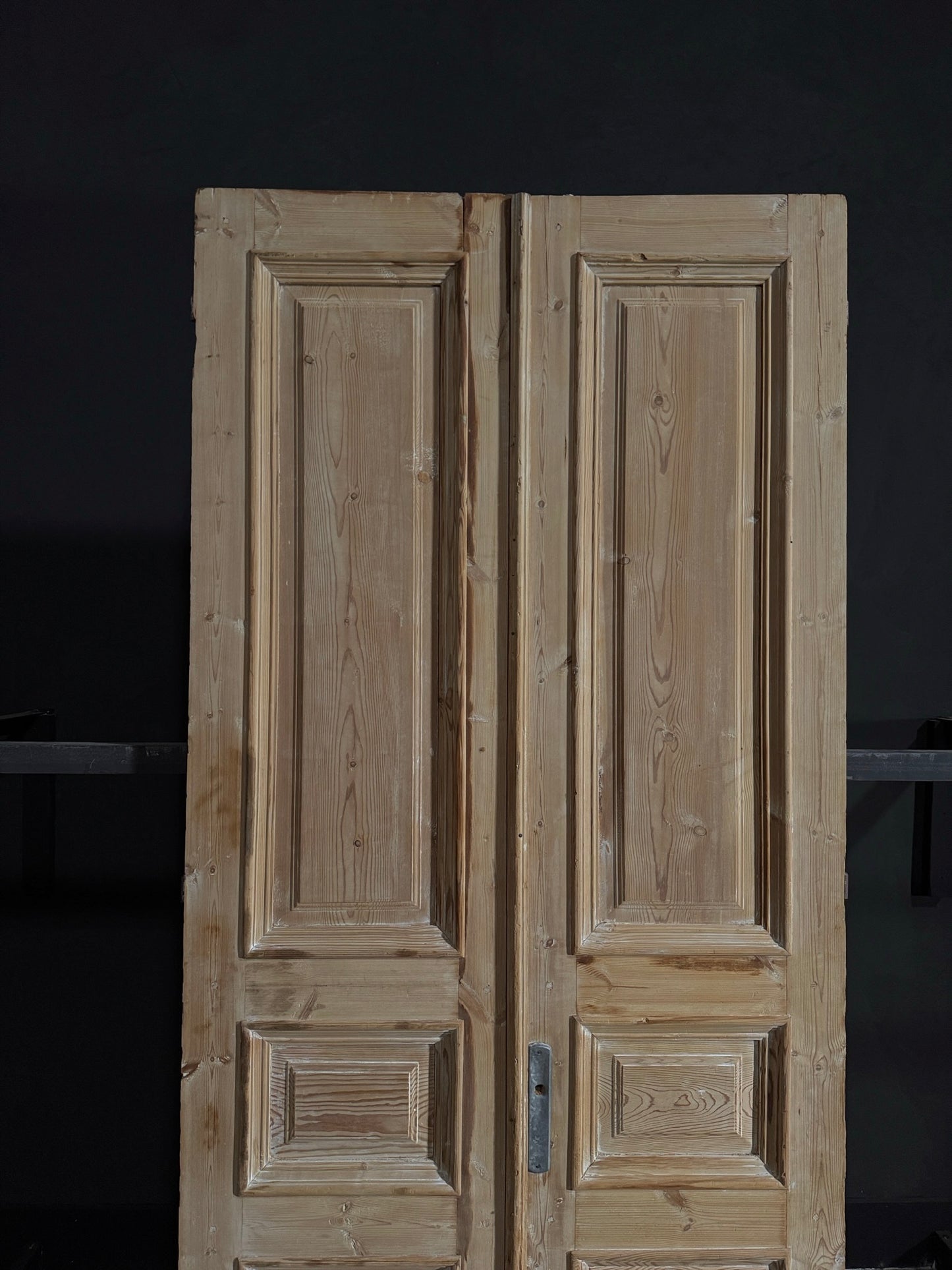 Antique Iron 3 Panel Double Doors - 44x98.25 - K399