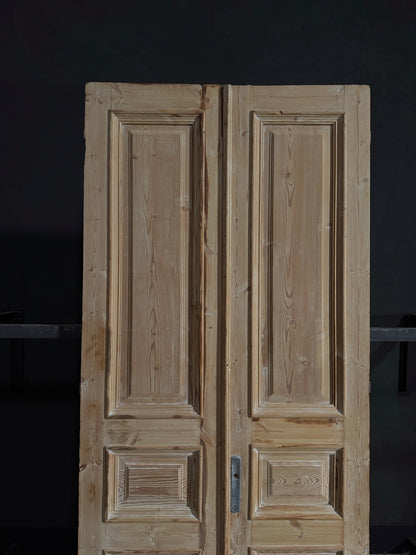 Antique Iron 3 Panel Double Doors - 44x98.25 - K399