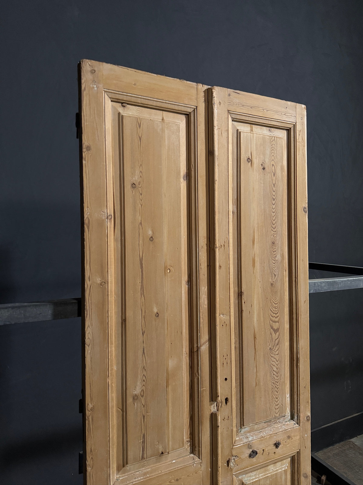Antique 2 Panel Solid Double Doors - 36x88 - N681