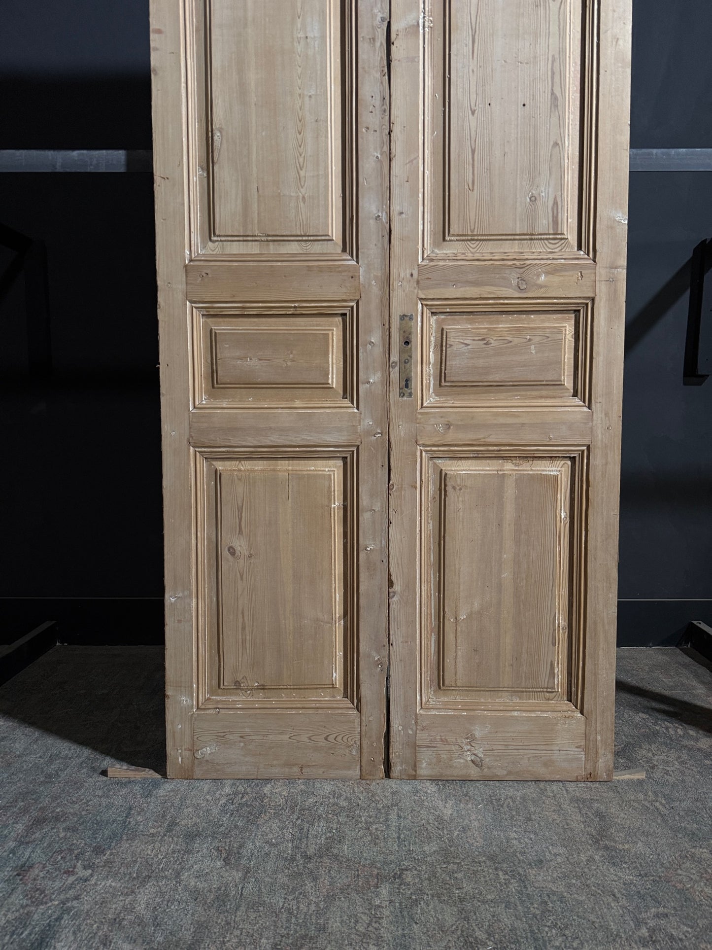 Antique 3 Panel Solid Double Doors - 43.25x101 - N159