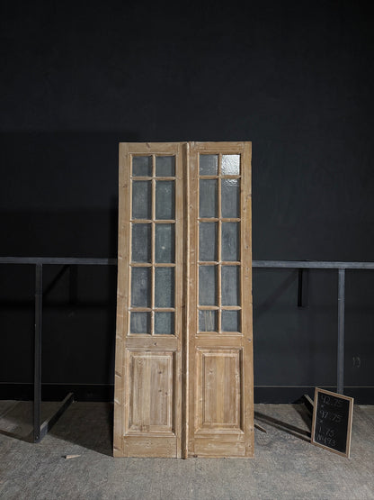 Antique Obscured Glass French Doors - 42.75x97.75 - N493