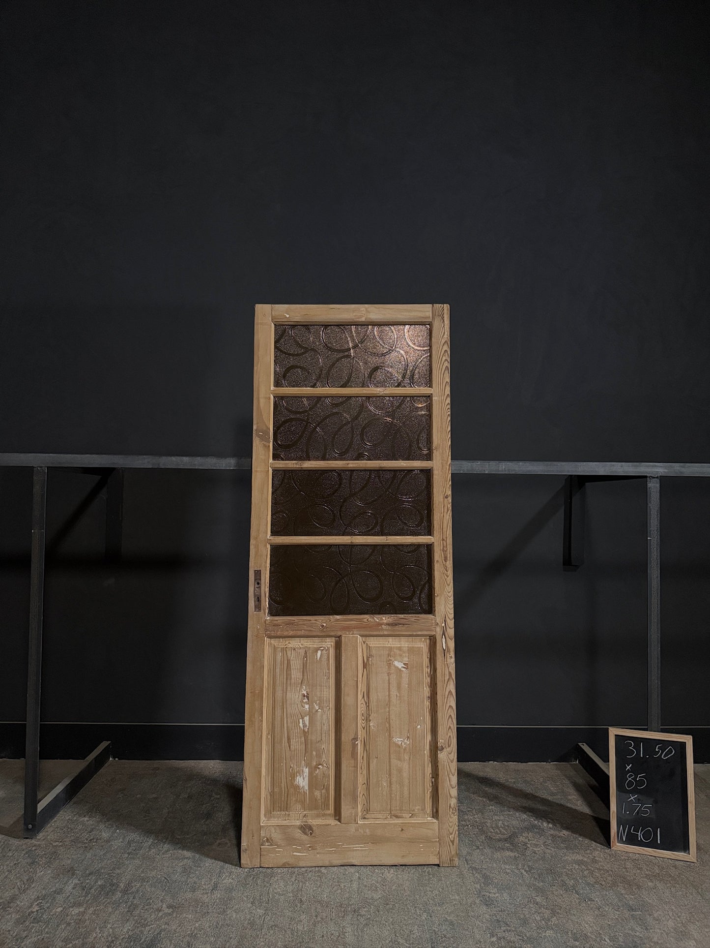 Antique Obscured Glass 4 Lite Single Door - 31.5x85 - N401