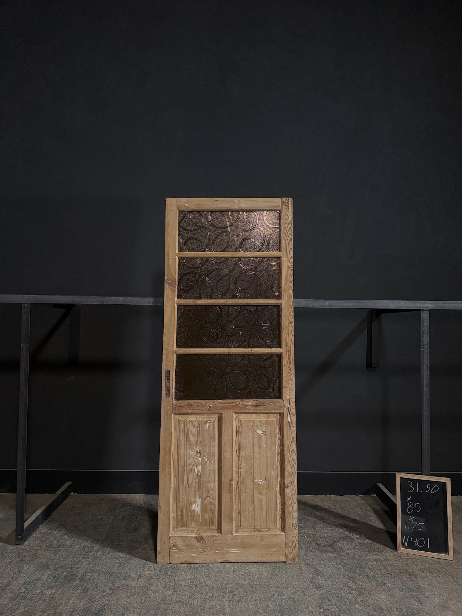 Antique Obscured Glass 4 Lite Single Door - 31.5x85 - N401