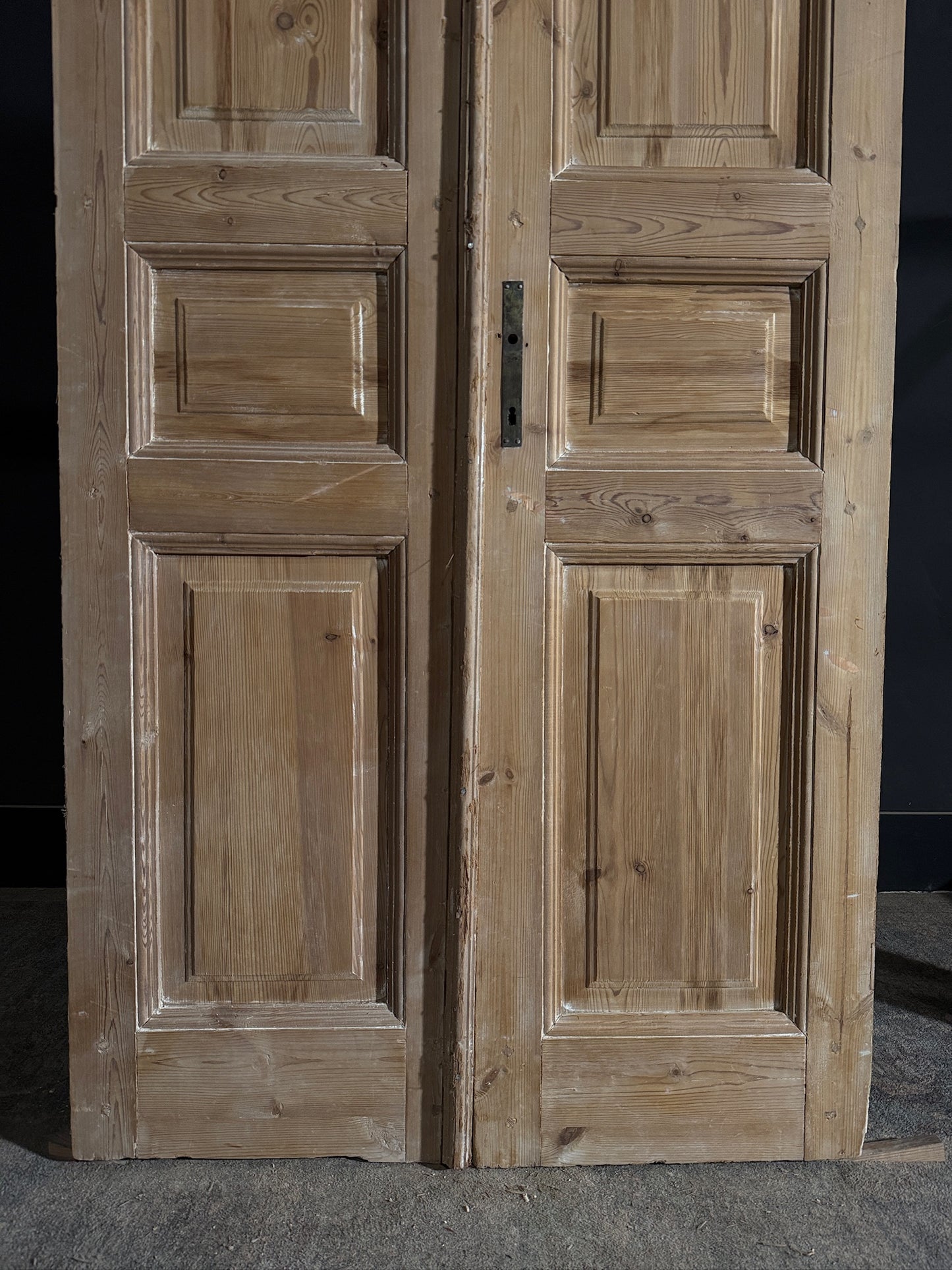 Antique 3 Panel Solid Double Doors - 39.25x88.5 - N426