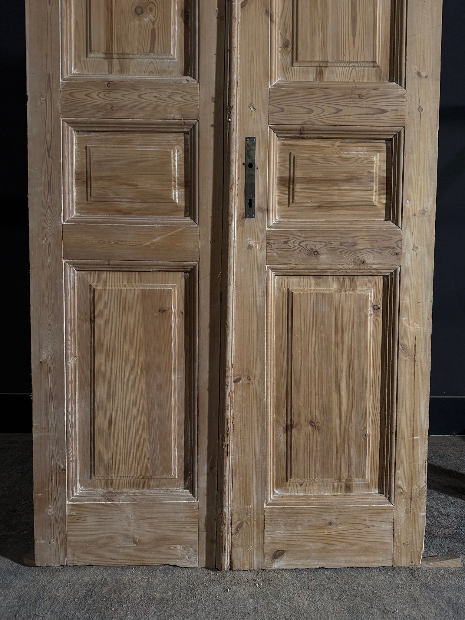 Antique 3 Panel Solid Double Doors - 39.25x88.5 - N426