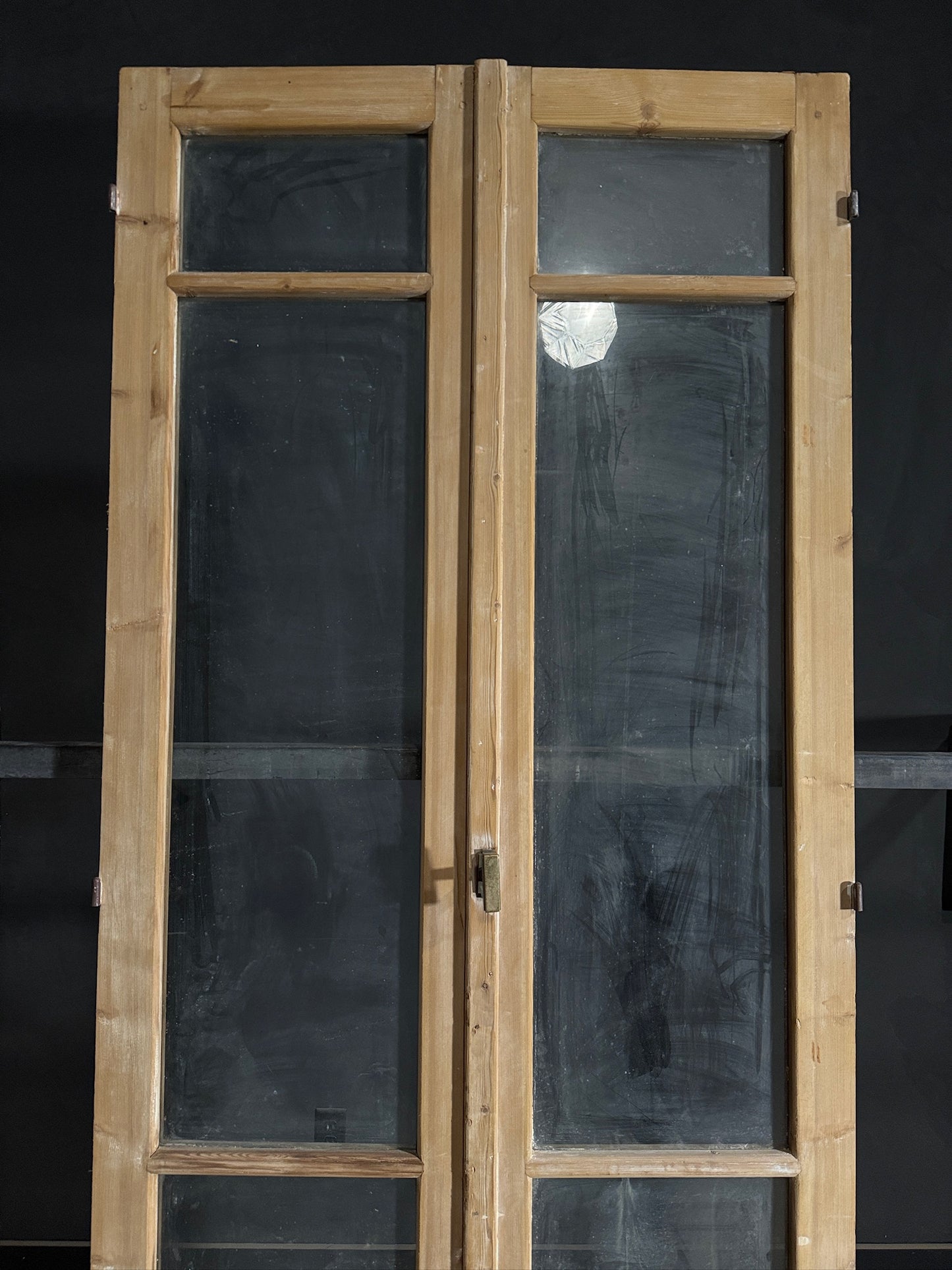 Antique Obscured Glass French Doors - 43.75x100.25 - N490