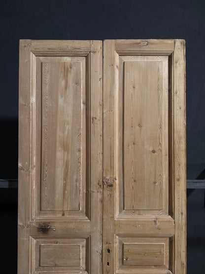 Antique 3 Panel Solid Double Doors - 44x98 - N698
