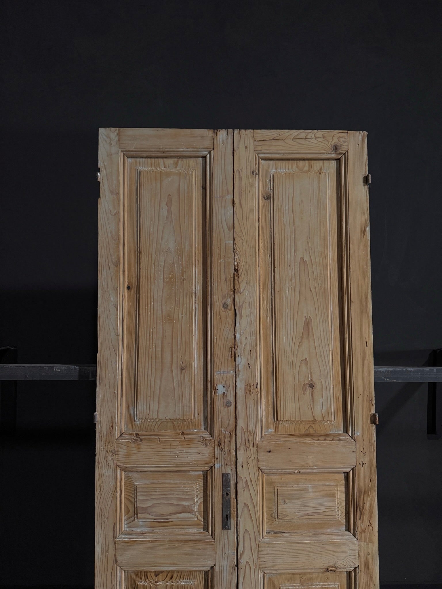 Antique Iron 3 Panel Double Doors - 39x94.25 - N29