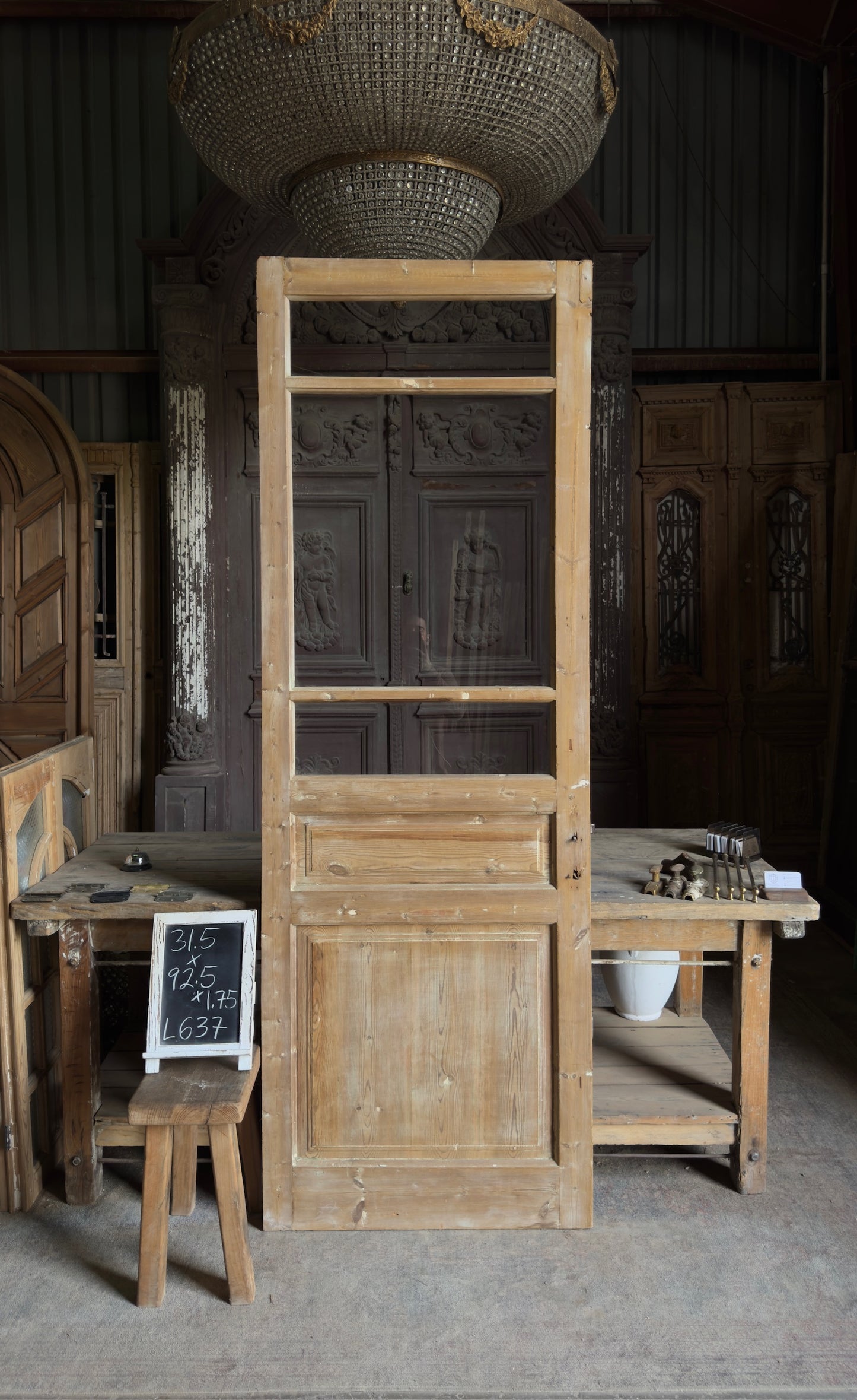 Antique Glass 1 Lite Door - 31.5x92.5 - L637