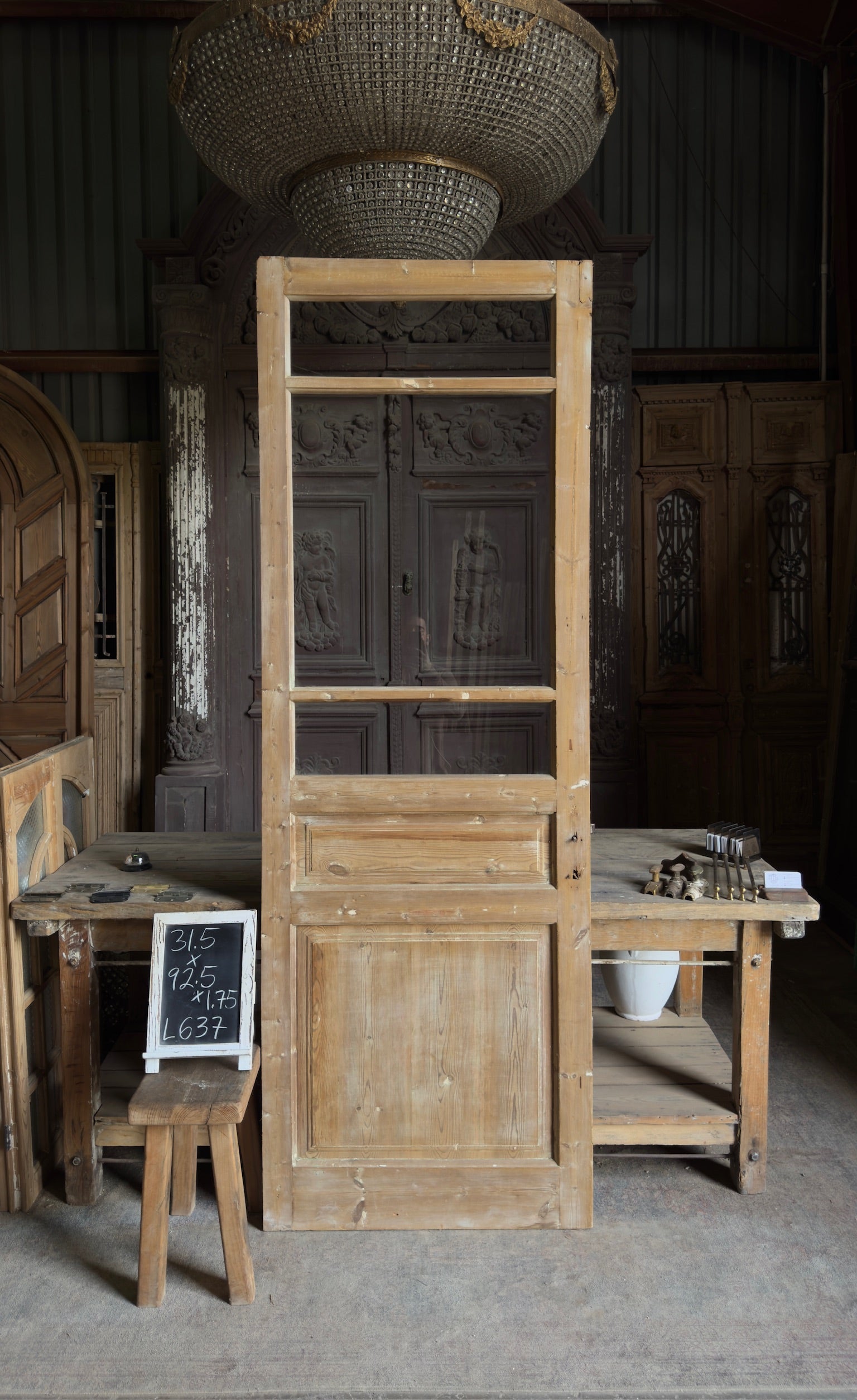 Antique Glass 1 Lite Door - 31.5x92.5 - L637