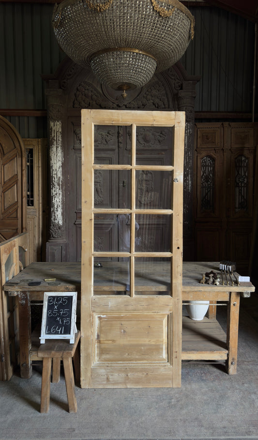 Antique Glass 9 Lite Door - 31.25x85.75 - L641
