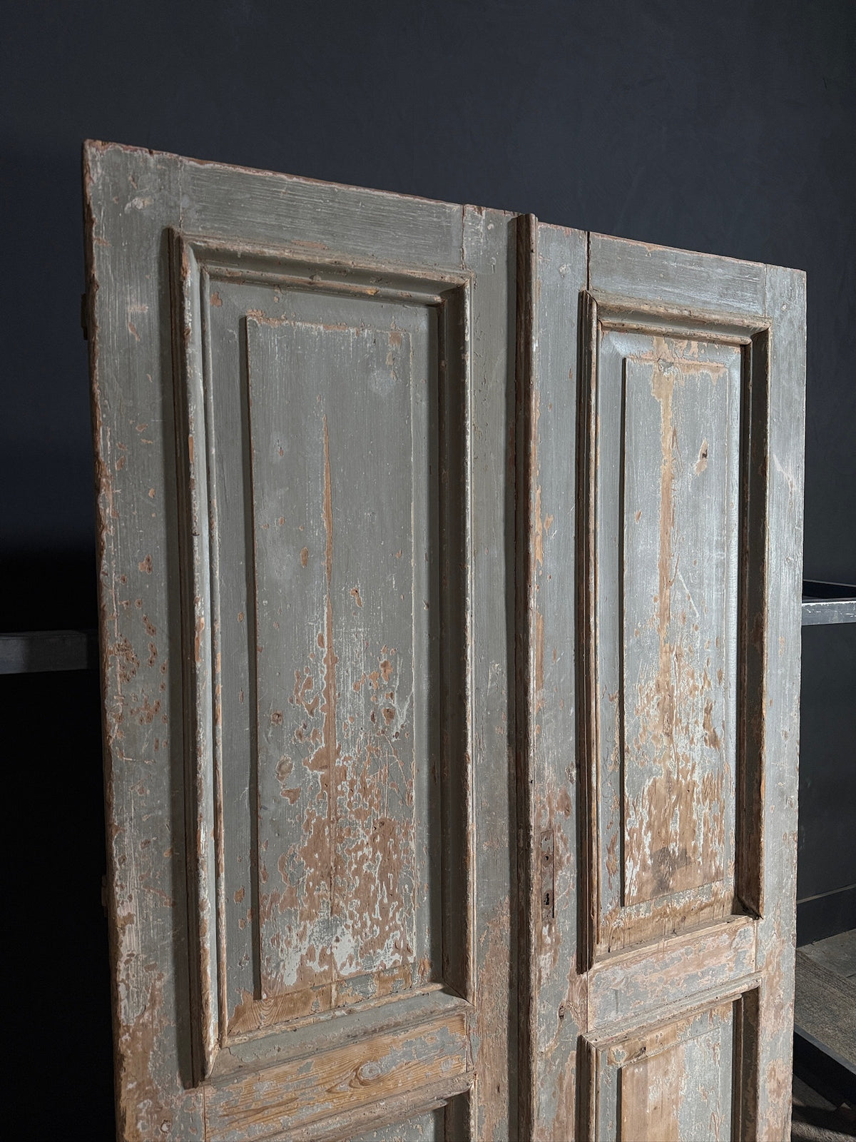 Antique 2 Panel Solid Double Doors - 55.5x87 - N645