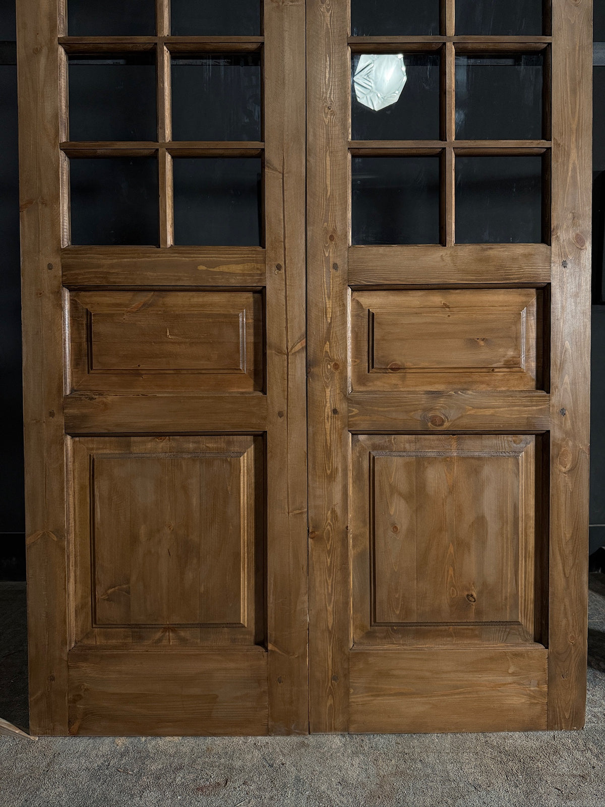 Waxed Handcrafted Glass 8 Lite French Doors - 48x80 - N588