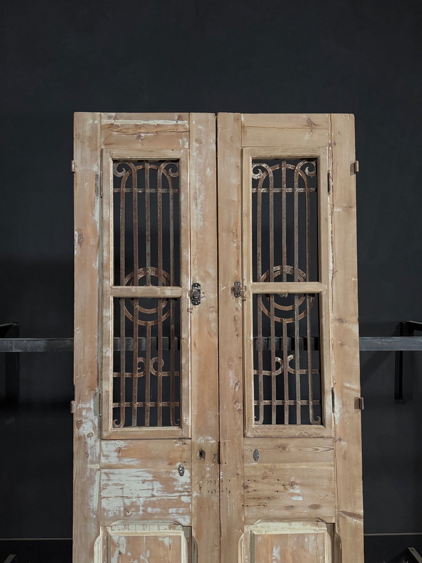 Antique Iron French Doors - 44.25x96 - N280