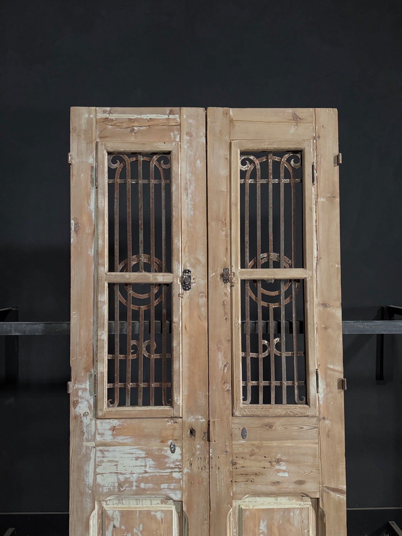 Antique Iron French Doors - 44.25x96 - N280