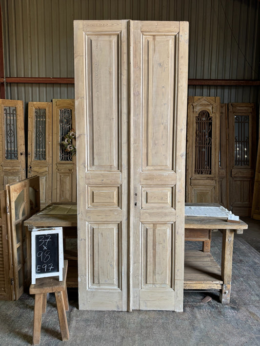 Elegant 3 Panel French Doors - 37x98 E97 - Magnolia Antique Door Co.