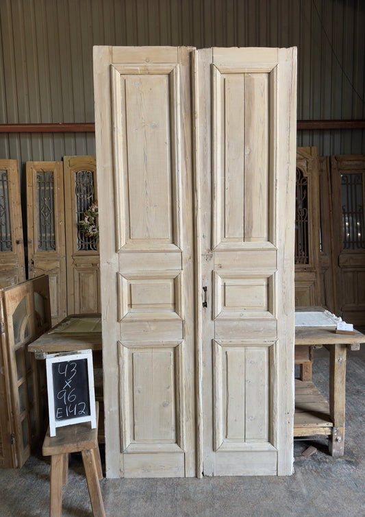 Elegant Raised Molding French Doors - 43x96 E142 - Magnolia Antique Door Co.