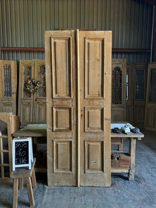 Elegant Wood French Doors - 37.75x90 E116 - Magnolia Antique Door Co.