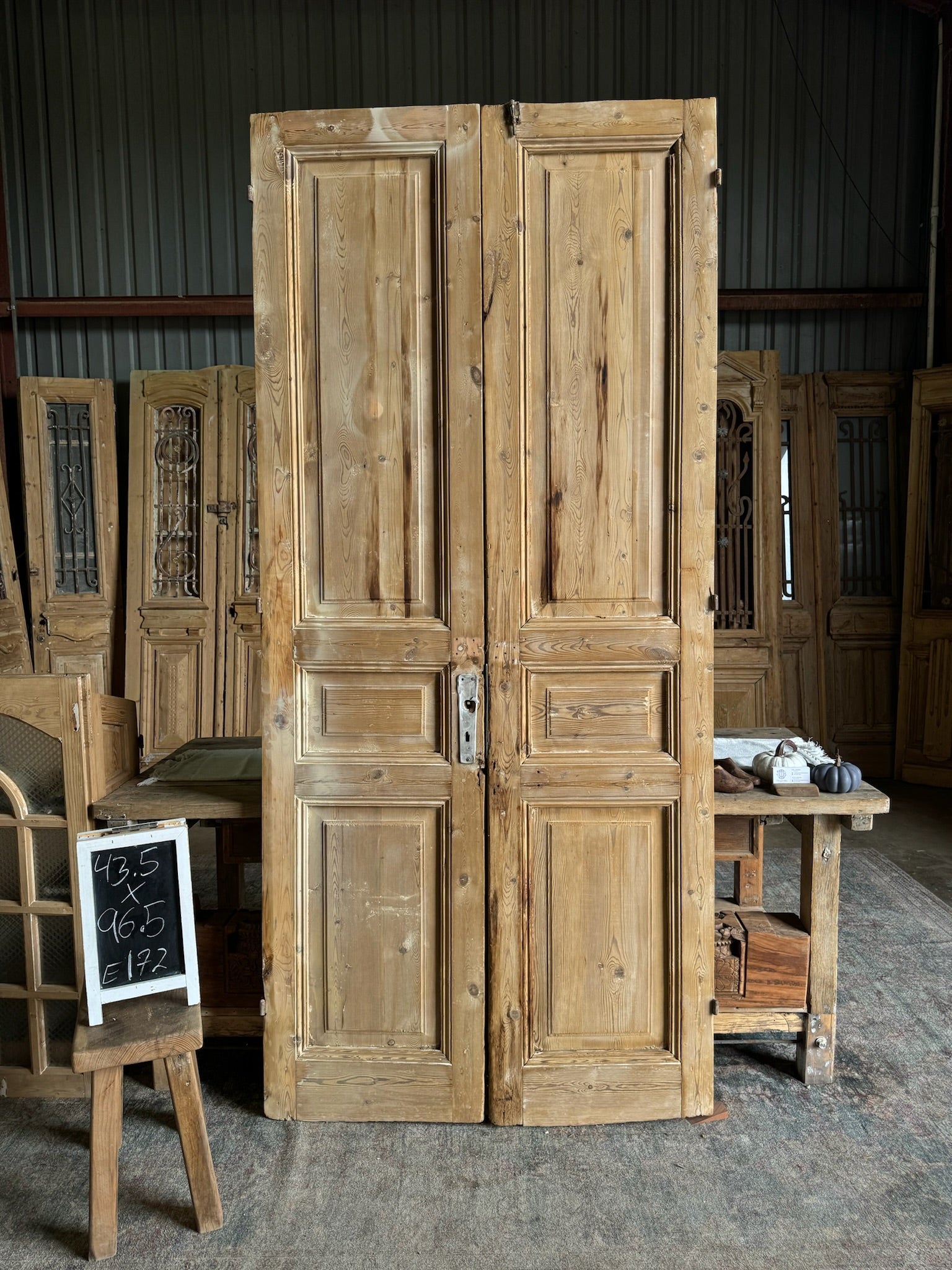 European Antique French Doors - 43.5x96.5 E172 - Magnolia Antique Door Co.