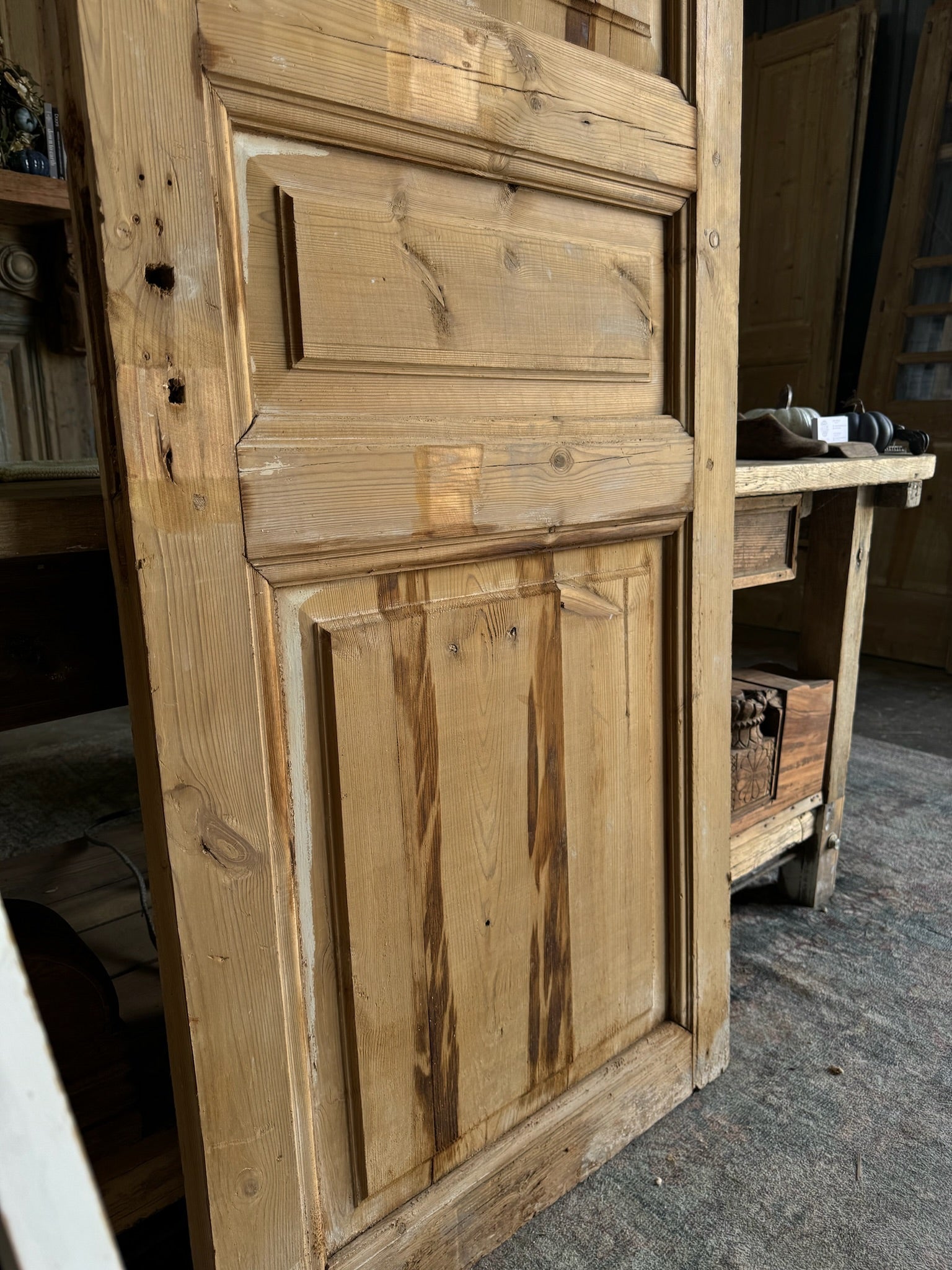 European Antique Solid Door - 29x93 E301 - Magnolia Antique Door Co.