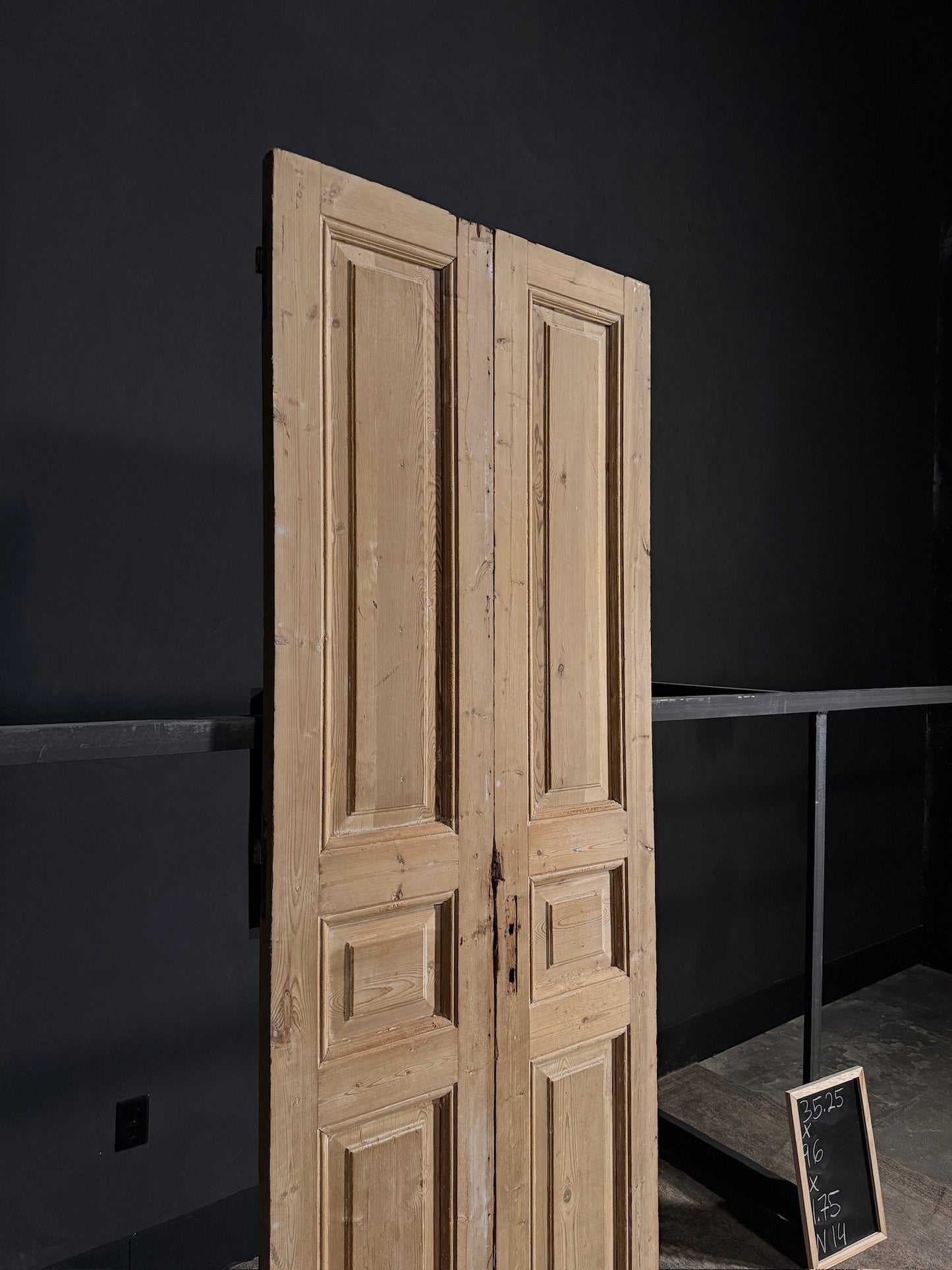 Antique Iron 3 Panel Double Doors - 35.25x96 - N14