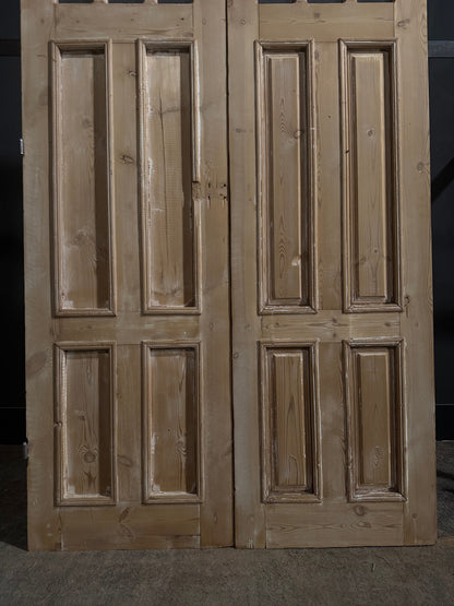 Antique Paneled Clear Glass Double Doors - 47x82.5 - N760