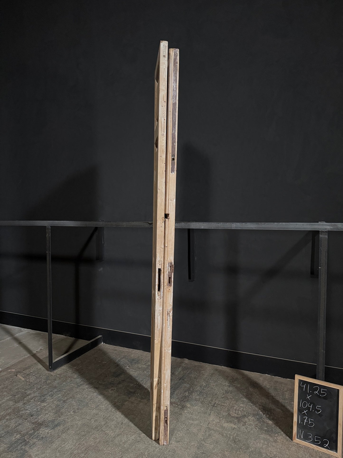 Antique 3 Panel Solid Double Doors - 41.25x104.5 - N352