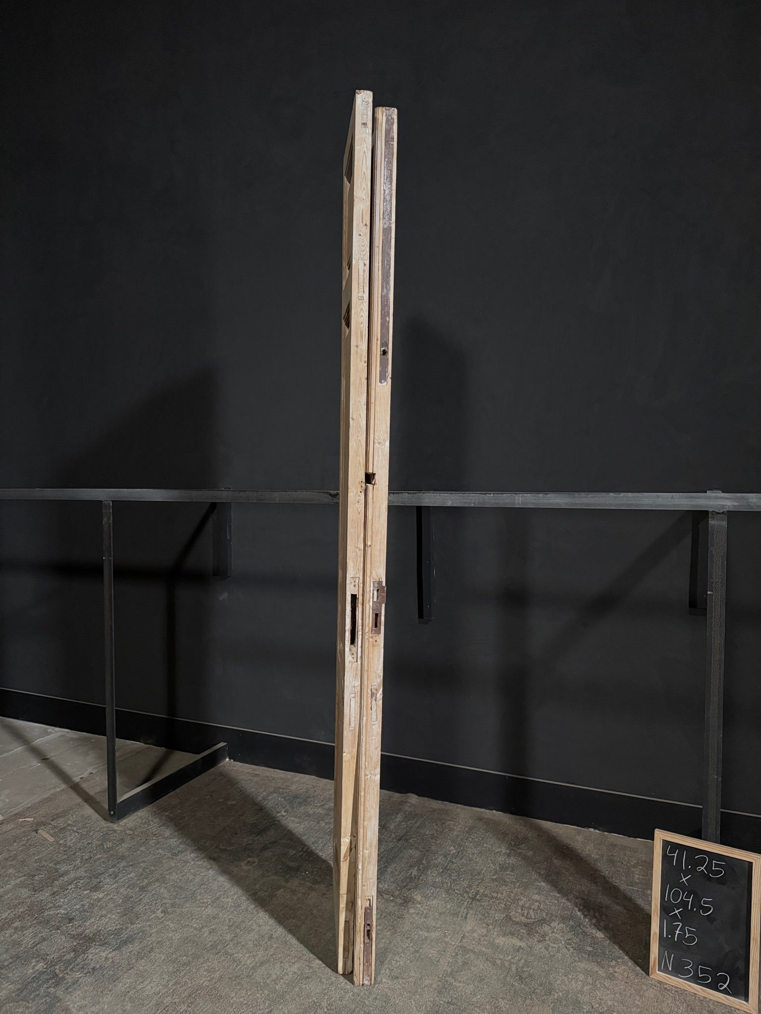 Antique 3 Panel Solid Double Doors - 41.25x104.5 - N352