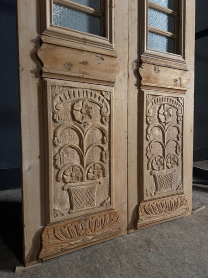 Antique Carved French Doors - 40.25x86.5 - N621