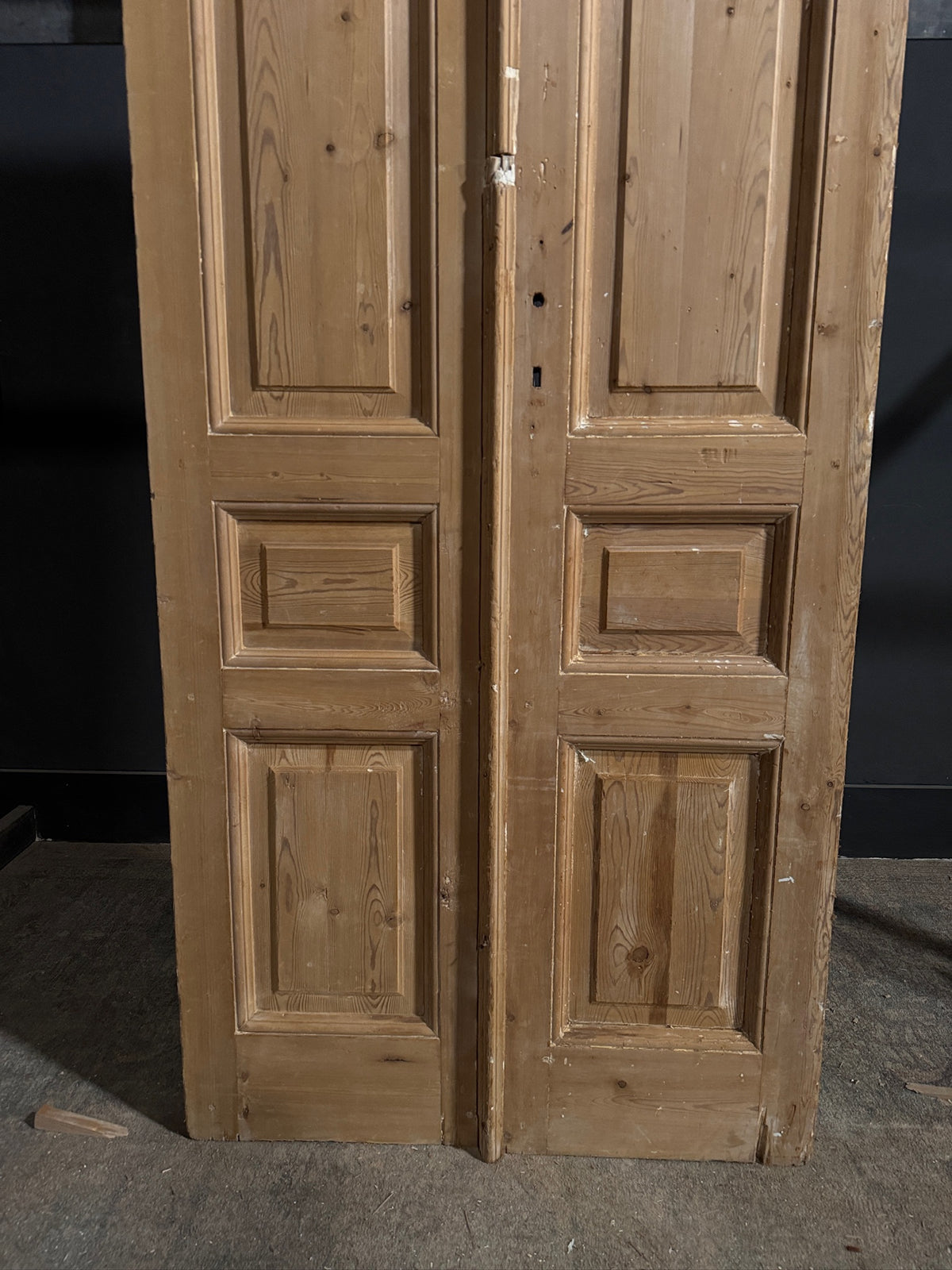 Antique 3 Panel Solid Double Doors - 35.5x86 - N680