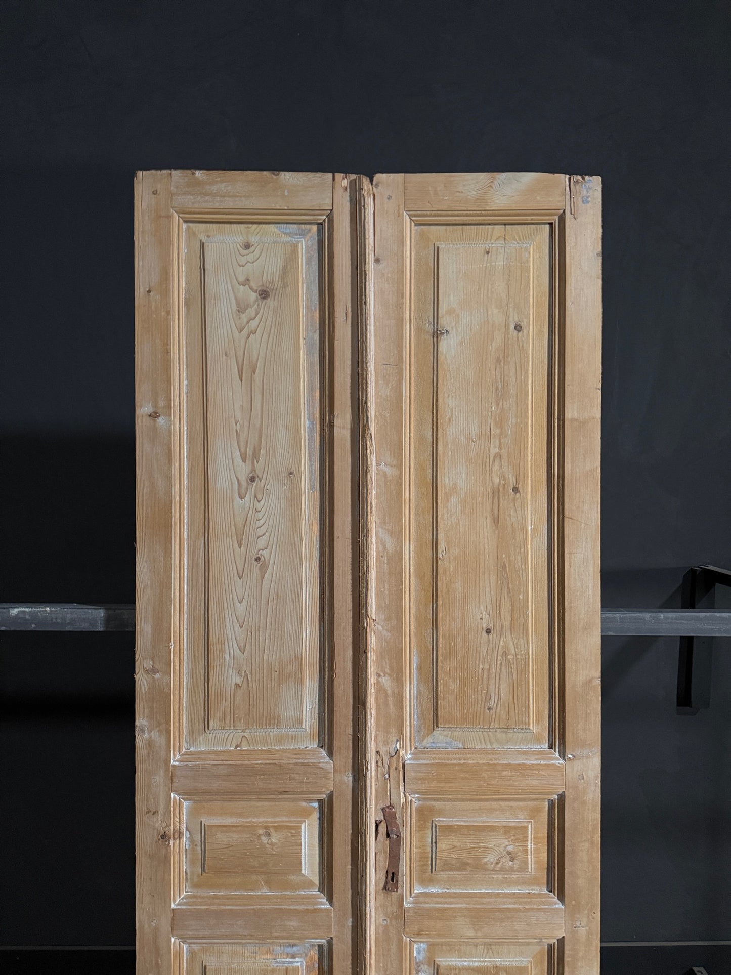 Antique 3 Panel Solid Double Doors - 39x96.5 - N127