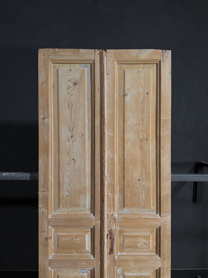 Antique 3 Panel Solid Double Doors - 39x96.5 - N127