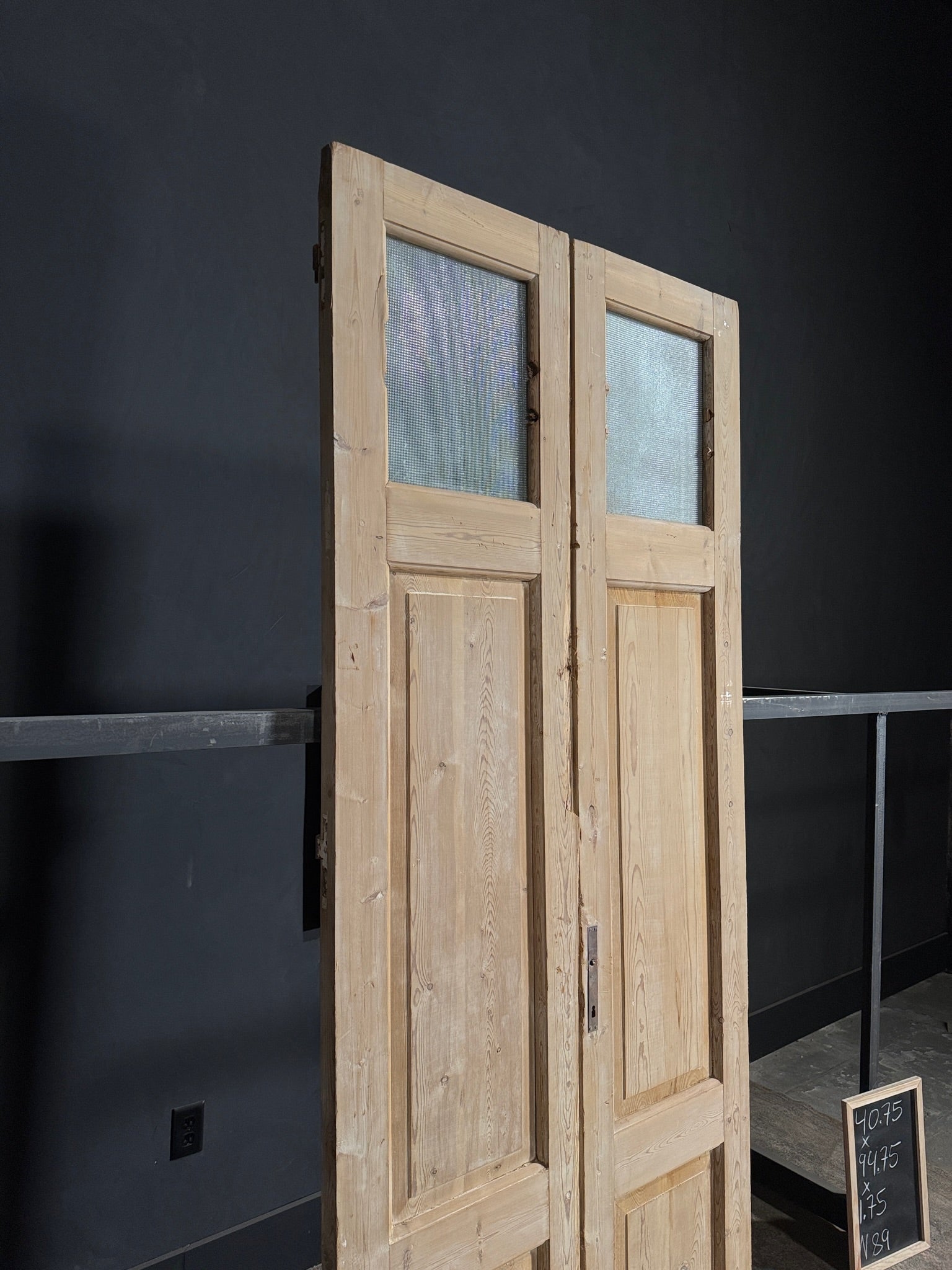Antique Obscured Glass 1 Lite French Doors - 40.75x94.75 - N89