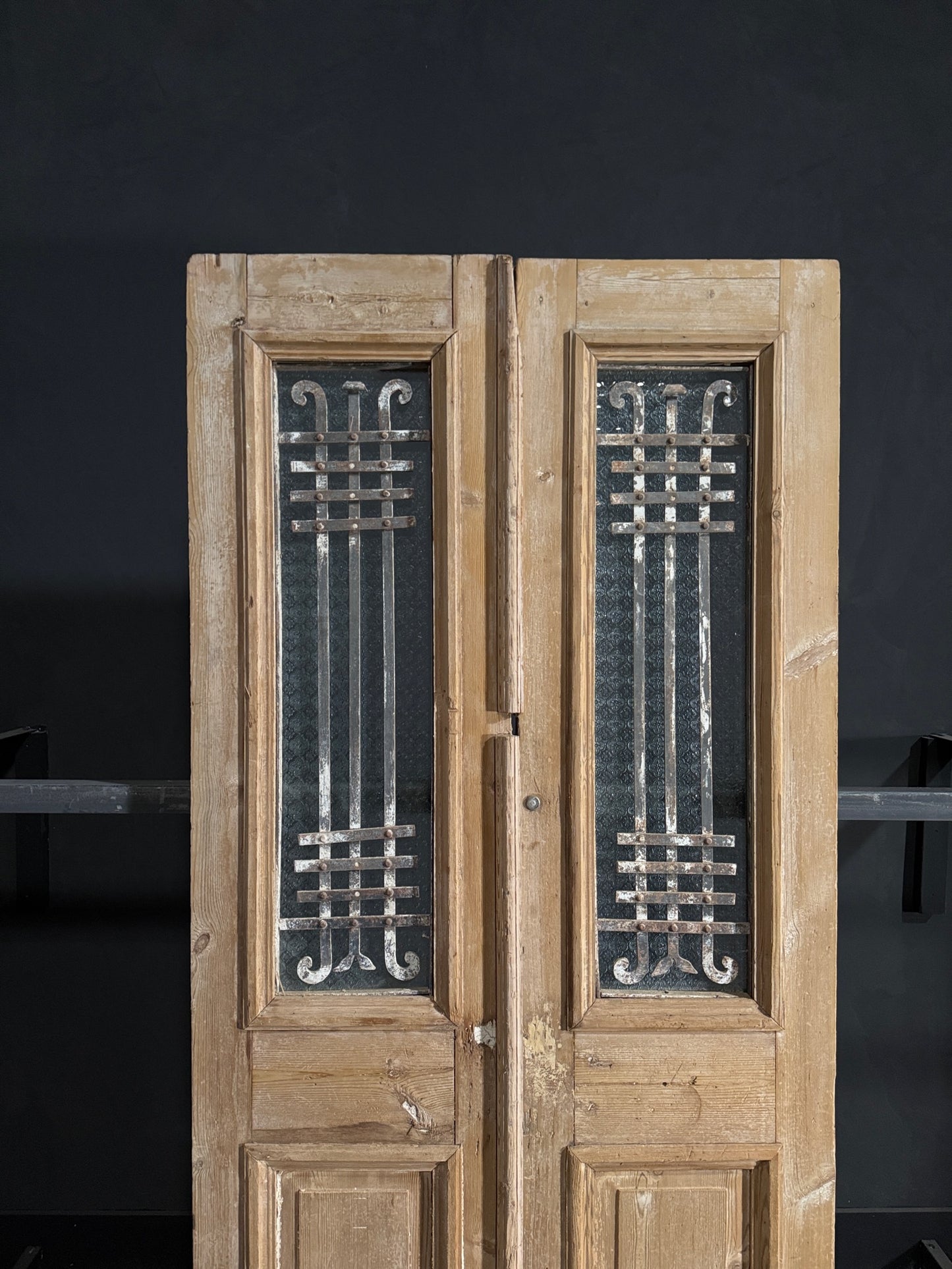 Antique Iron French Doors - 43.5x96 - N72