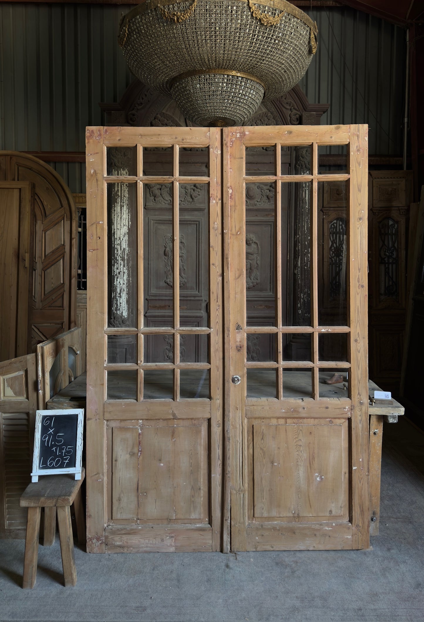 Antique Glass 20 Lite French Doors - 61x91.5 - L607