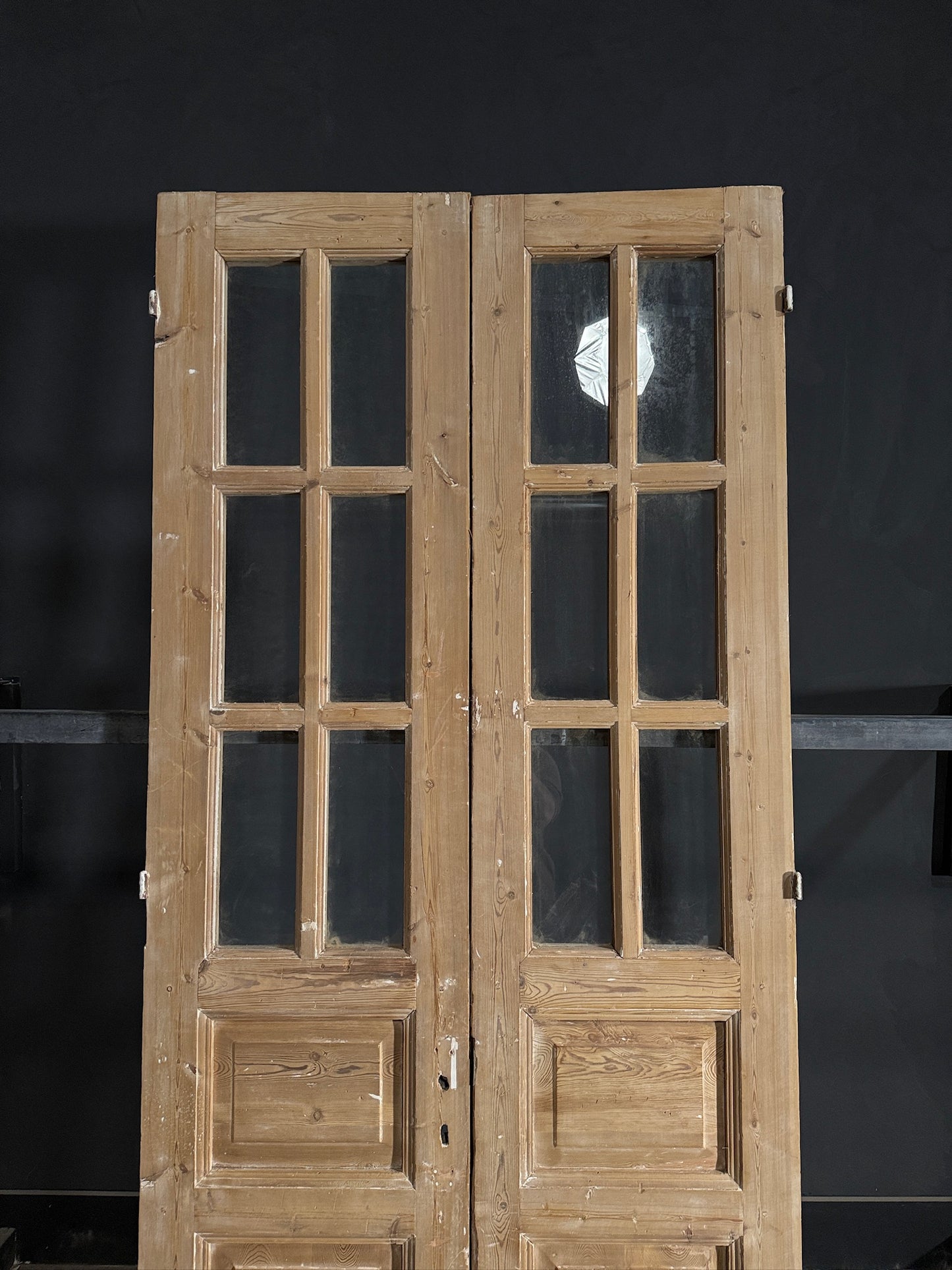 Antique Glass 6 Lite French Doors - 39.5x93.25 - N487