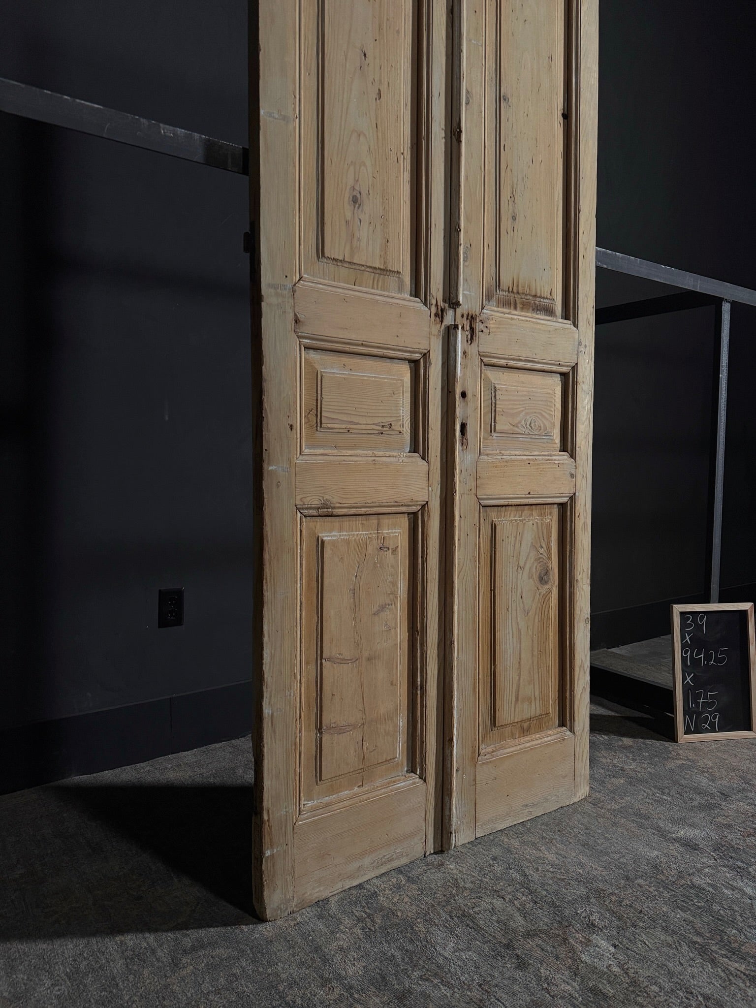 Antique Iron 3 Panel Double Doors - 39x94.25 - N29