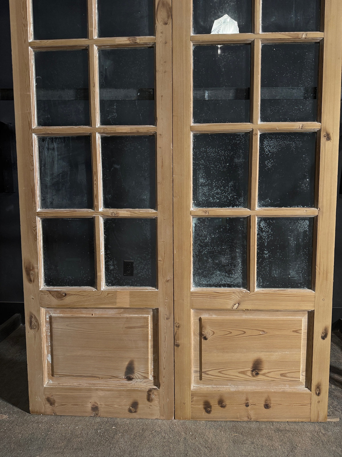 Antique Glass 8 Lite French Doors - 55.5x84 - N655